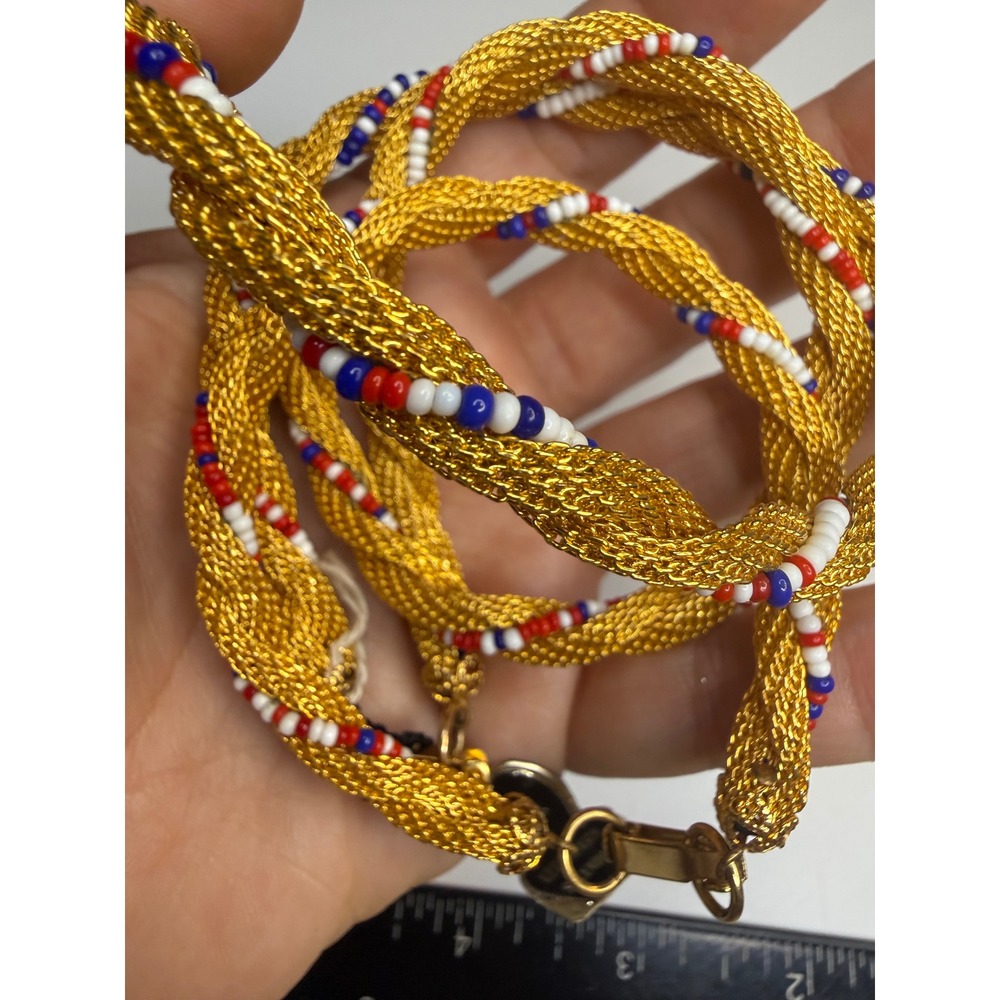Jewels of Legendary Splendor Hobe Gold Mesh Beaded Necklace Bracelet Set
